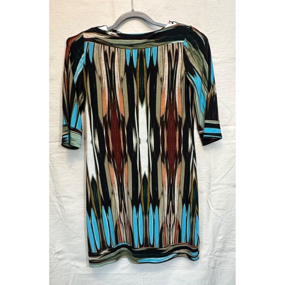 Donna Morgan Retro Dress size 10 Multi Color Blue‎ Brown